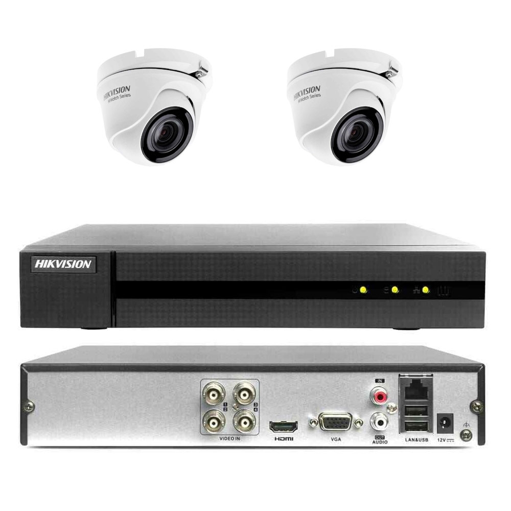 foto del prodotto kit videosorveglianza hikvision cloud dvr 4 canali 2 telecamere 4mp 4mpx