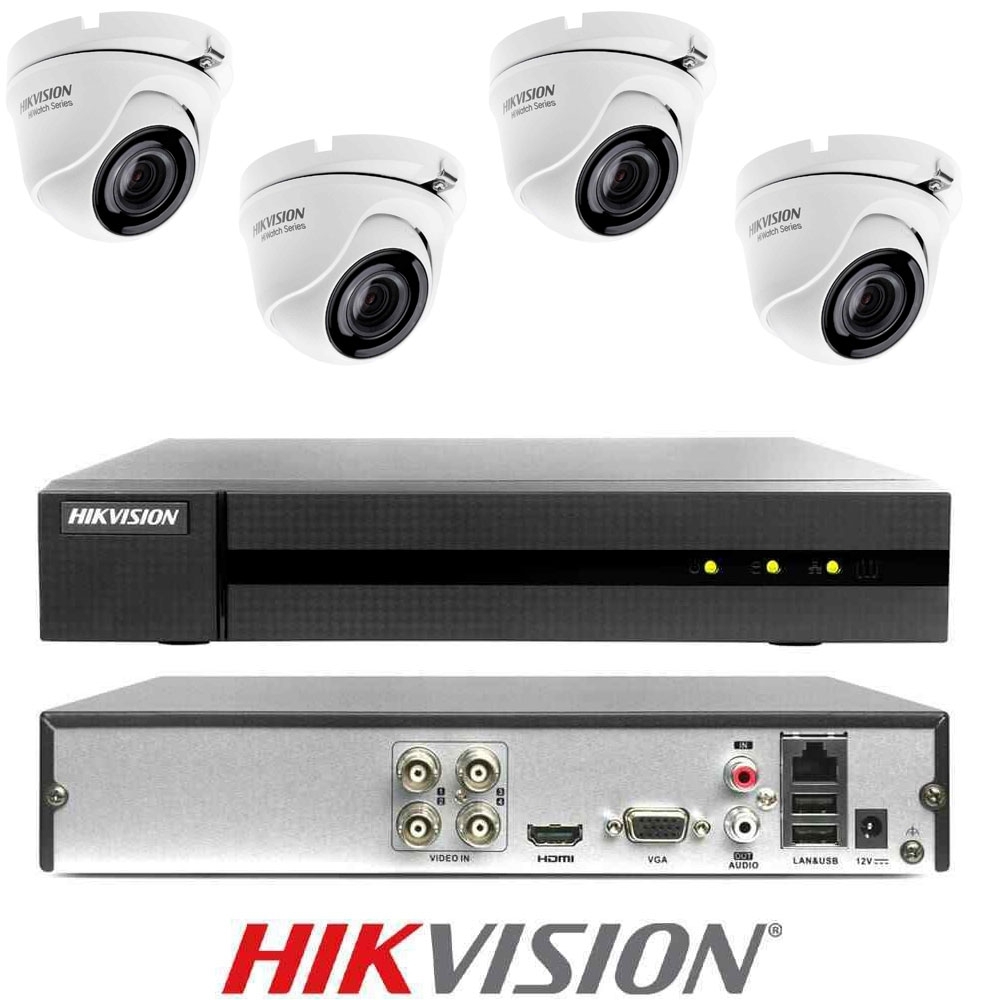 foto del prodotto kit videosorveglianza hikvision cloud dvr 4 canali 4 telecamere 4mp hd 1 tb