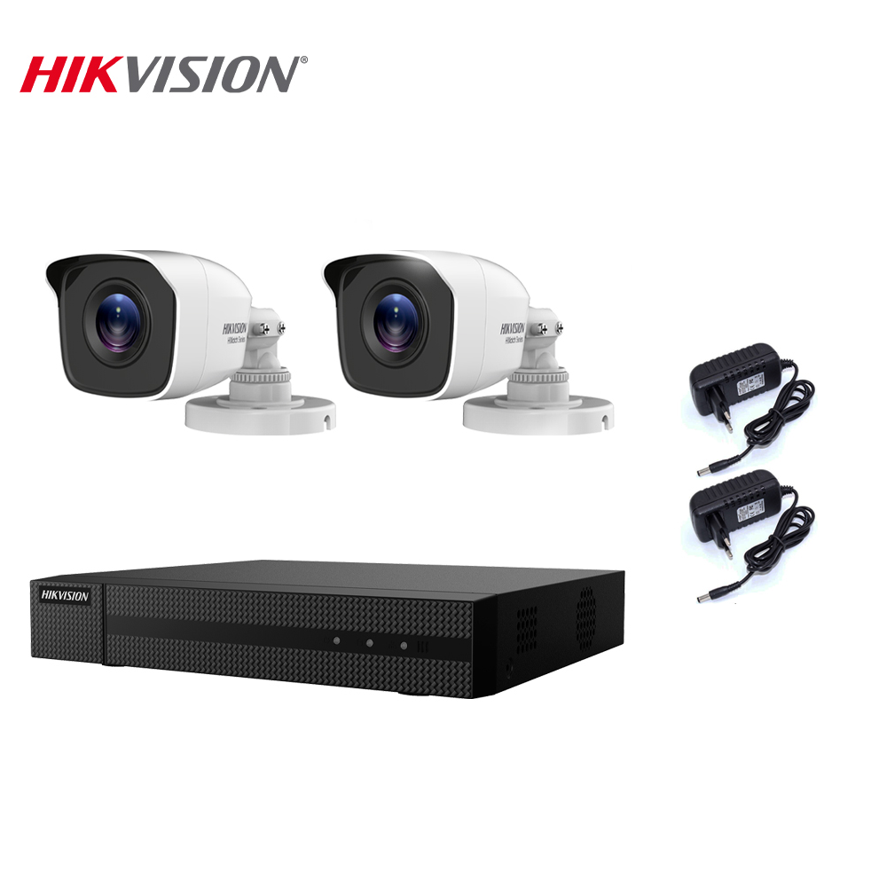foto del prodotto kit videosorveglianza hikvision dvr 4 canali 2 telecamere 2 mpx