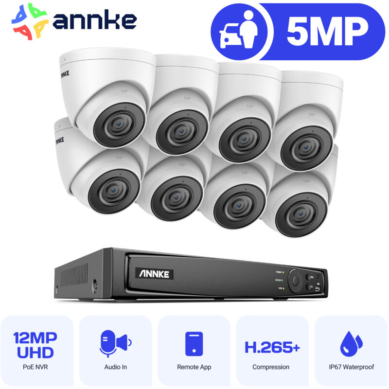 foto del prodotto kit videosorveglianza ip poe 4k 8 telecamera visione notturna accesso remoto sicurezza sistema annke