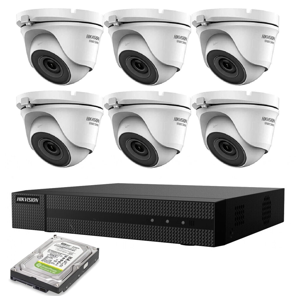 foto del prodotto kit videosorveglianza ip poe 6 telecamere hikvision 4 mpx 4k hd 1tb