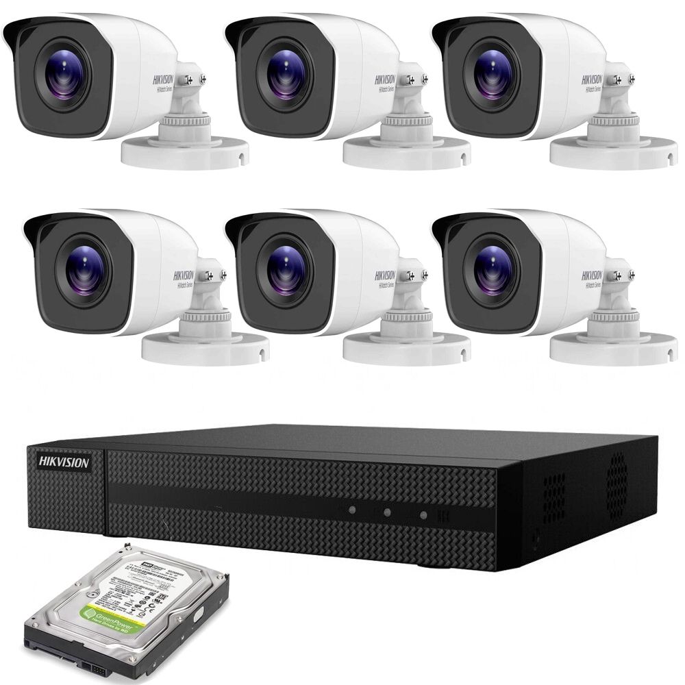 foto del prodotto kit videosorveglianza ip poe 6 telecamere hikvision 4 mpx 4k hd 1tb