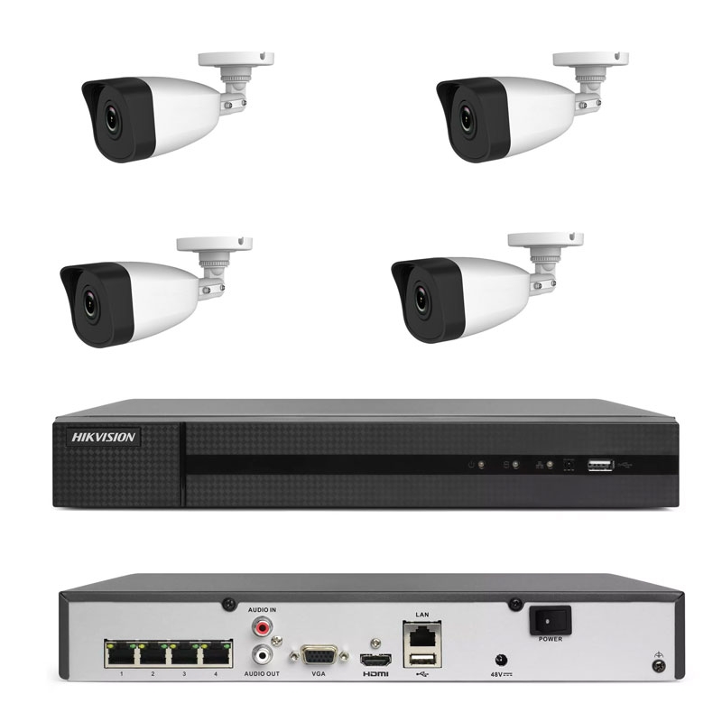 foto del prodotto kit videosorveglianza poe 4 canali nvr 2 mpx h265 cloud ip hikvision