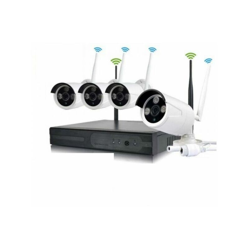 foto del prodotto kit videosorveglianza wireless dvr nvr 4 canali 4 telecamera wireless hd 500gb