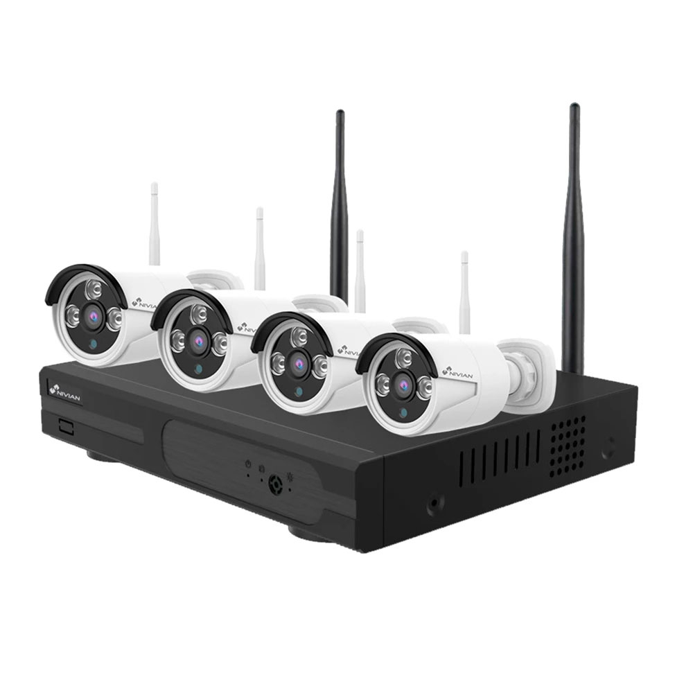 foto del prodotto kit videosorveglianza wireless full hd ip 4 telecamere 3 mpx wifi nivian