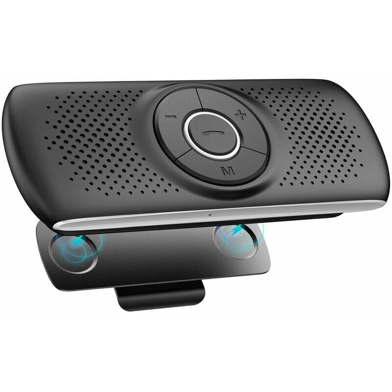 foto del prodotto kit vivavoce per auto ymyny bluetooth 5.0, vivavoce, microfono integrato con clip, supporto gps, slot per scheda tf musicale, riconnessione automatica