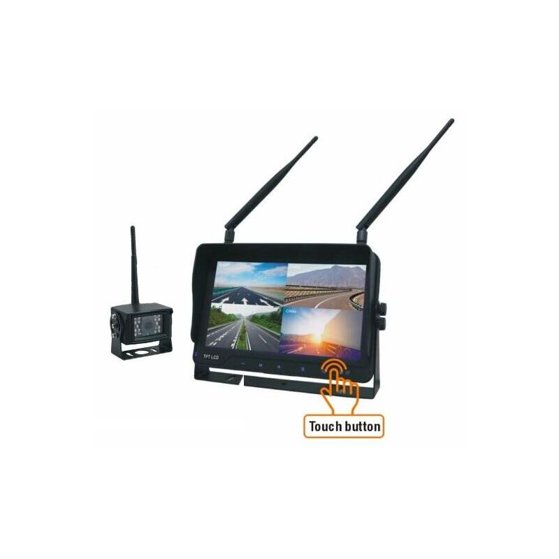 foto del prodotto kit wireless videoretro per trattori con monitor lcd tft 9 e sistema di registrazione