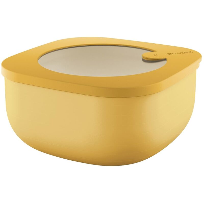 foto del prodotto kitchen active design, store more bio, contenitore ermetico basso per frigo freezer microonde m giallo mango, 16 x16 x h7,8 cm 975 cc 170720236