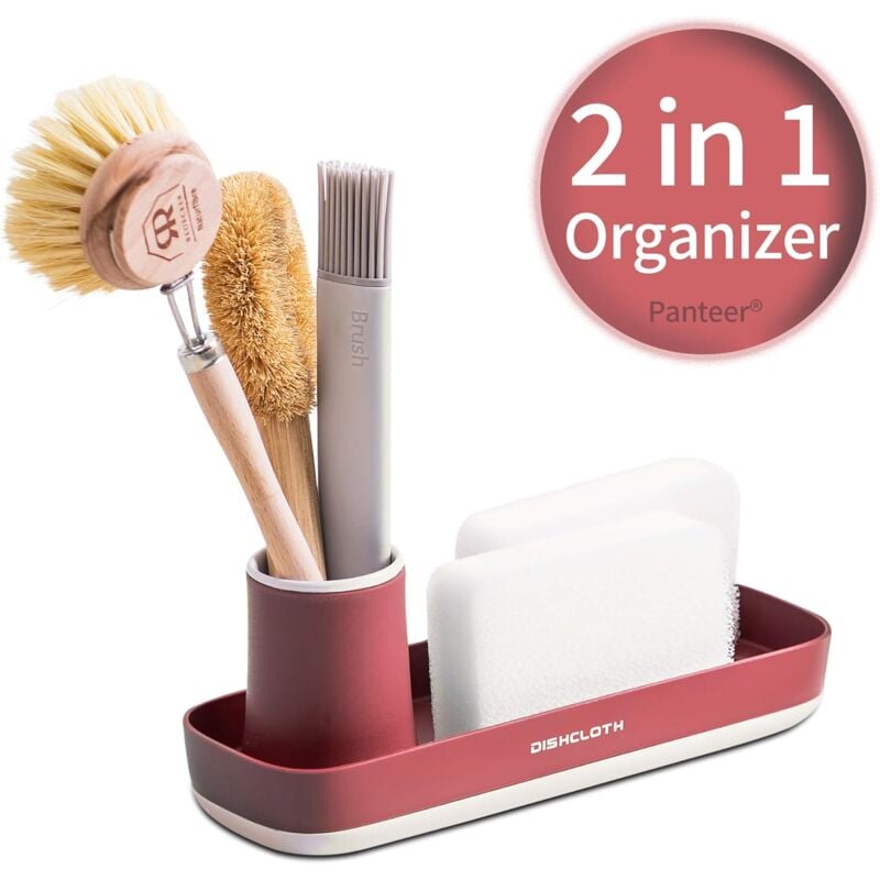 foto del prodotto kitchen and bathroom organizer 2 in 1 storage system storage of kitchen utensils or as a storage accessory in the bathroom organizer for sink