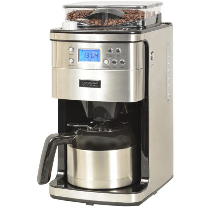 foto del prodotto kitchen chef caffettiera isotermica programmabile con macinacaff 12 tazze 1000w acciaio inox kcp4266