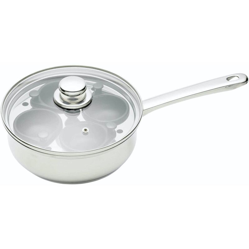 foto del prodotto kitchen craft kc blue kitchencraft padella 4 uova in scatola regalo, antiaderente e a induzione, acciaio inox, 20,5 cm