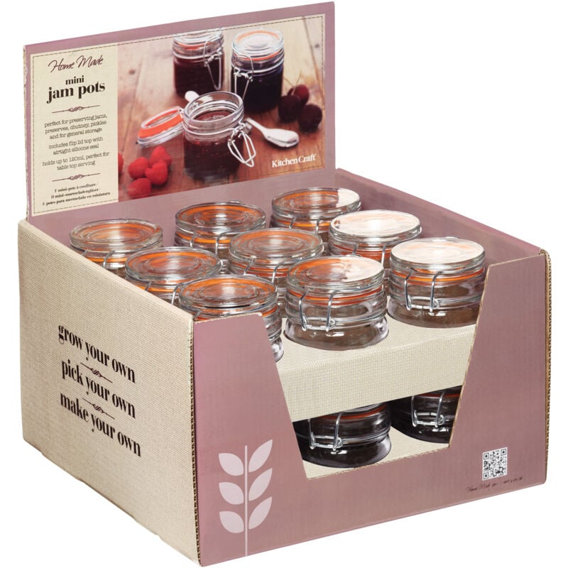 foto del prodotto kitchen craft kchmjarminidisp 120 ml home realizzato con involucro rigido rotondo de barattolo de ermetico in vetro de barattolo ermetico in vetro.