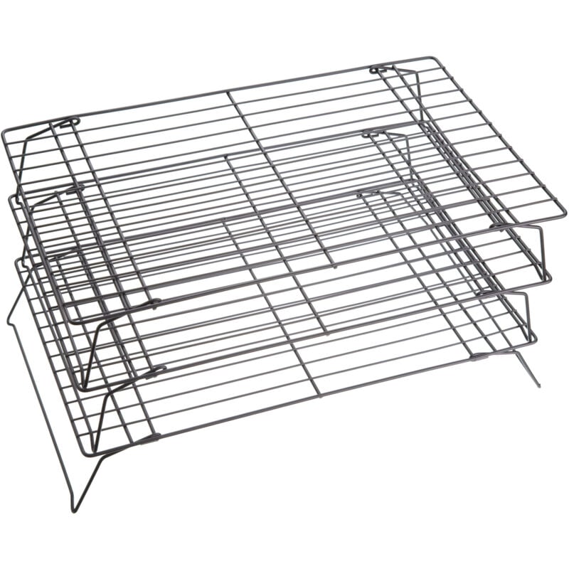foto del prodotto kitchen craft - kitchencraft cestello di raffreddamento per torte antiaderente impilabile a 3 livelli, 21 x 40 cm (8' x 16')
