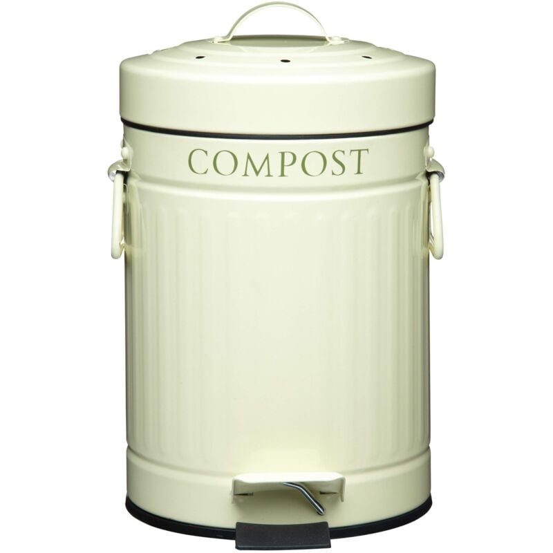 foto del prodotto kitchen craft kitchencraft contenitore per il compostaggio in metallo con pedale incorporato, 3 l crema