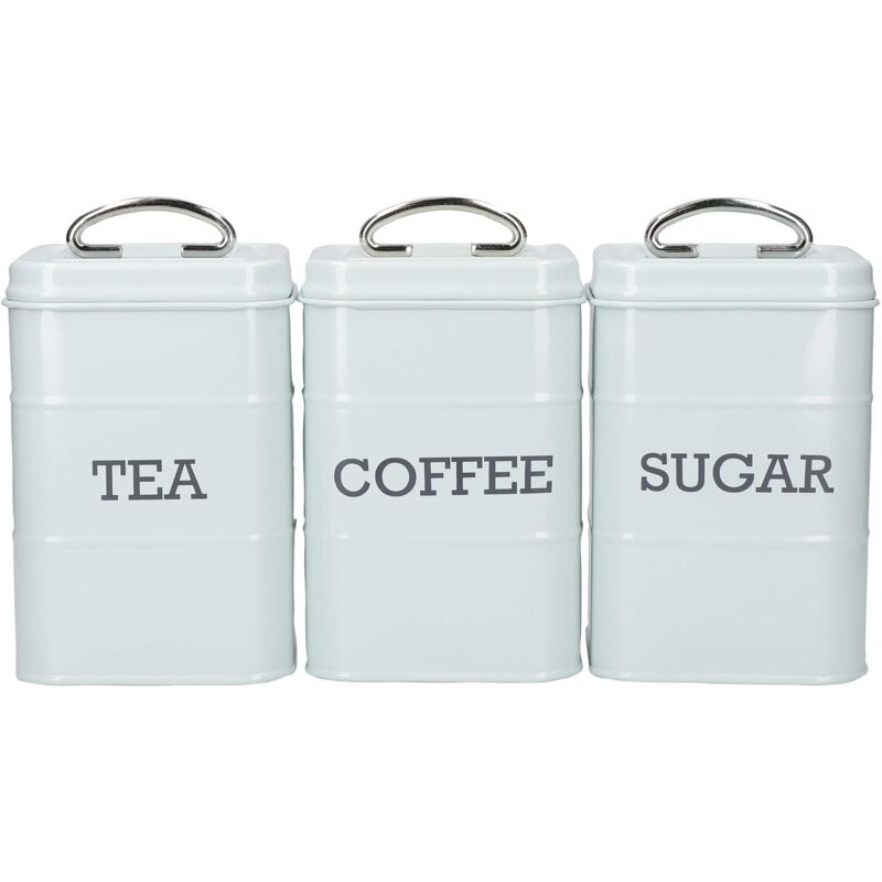 foto del prodotto kitchen craft kitchencraft living nostalgia barattoli per t , caff e zucchero in confezione regalo, acciaio, blu vintage, set da 3 pezzi