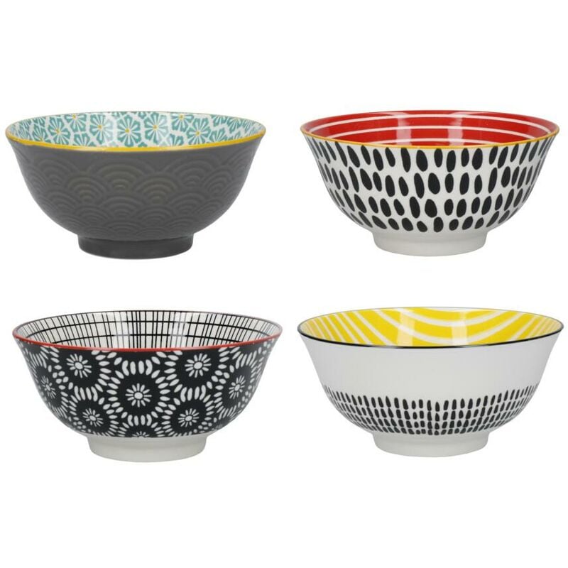 foto del prodotto kitchen craft kitchencraft set de 4 ciotole de cereali de ceramica in scatola de regalo, ciotole per gelato, zuppa e altro, design monochrome 15