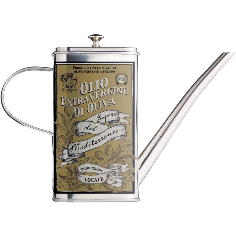 foto del prodotto kitchen craft kitchencraft world of flavours lattina per olio d oliva con stampa decorativa, acciaio inox, 500 ml
