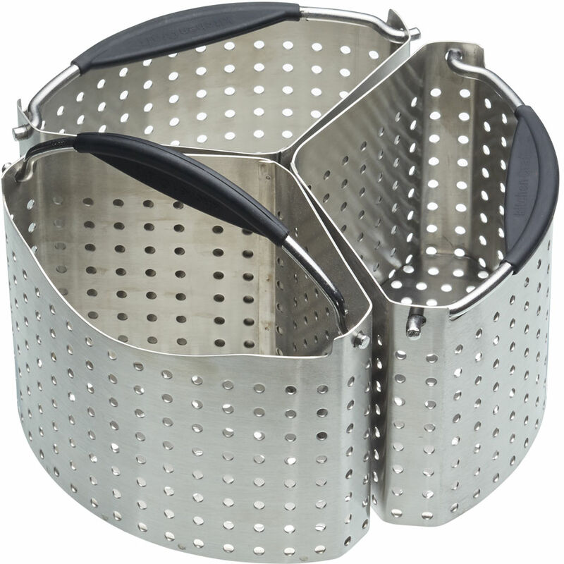 foto del prodotto kitchen craft masterclass casseruola de in acciaio inox con cestelli, 20 cm, colore metallizzato, set de 3