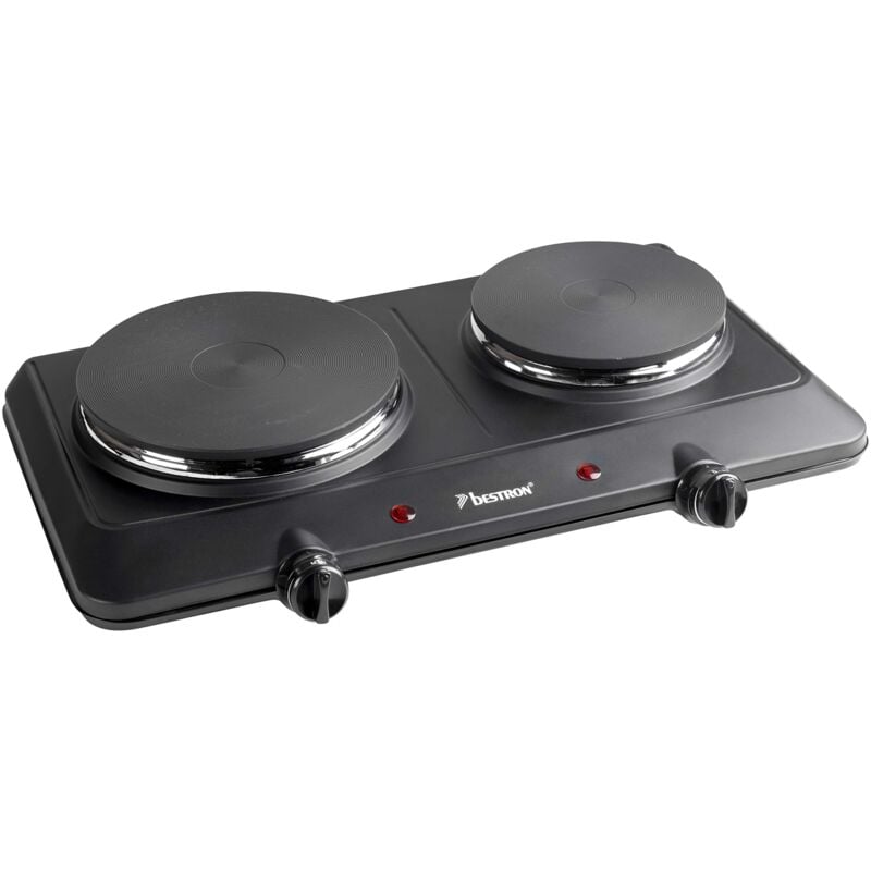 foto del prodotto kitchen heroes fornello elettrico doppio, 2250 w, metallo, nero bestron