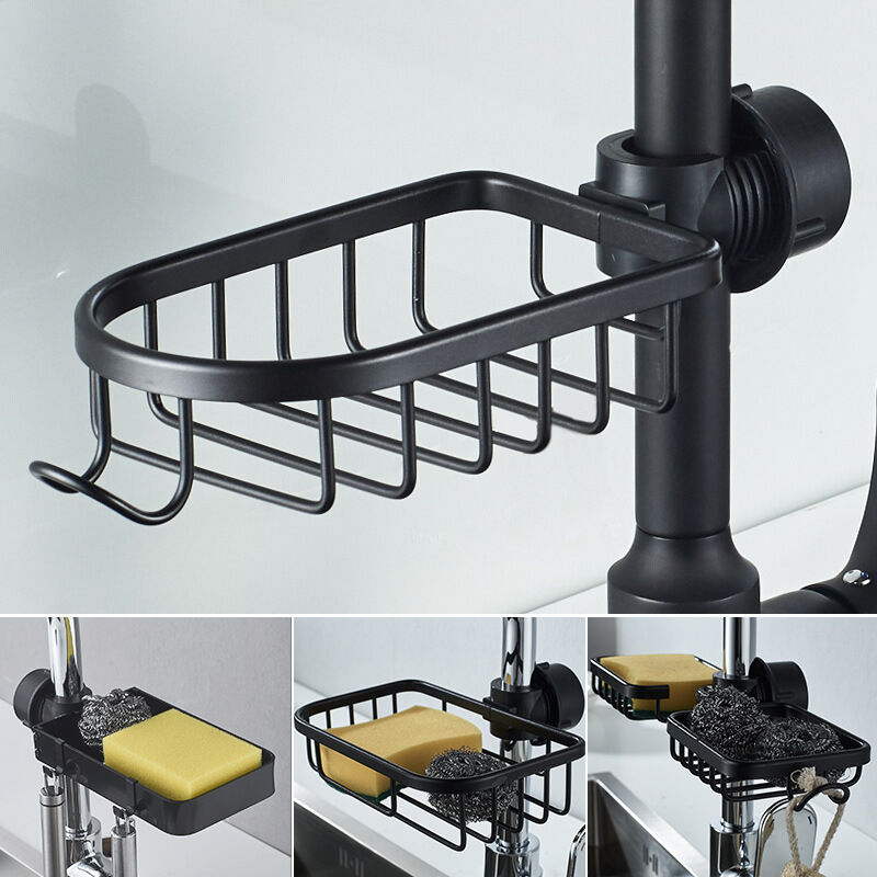 foto del prodotto kitchen space alluminio lavello scolapiatti spugna stoccaggio rubinetto scolapiatti scolapiatti scaffale cestino organizzatore accessori da cucina 1