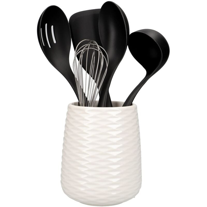 foto del prodotto kitchenaid set di utensili da cucina antigraffio e lavabili in lavastoviglie, 6 pezzi con porta utensili