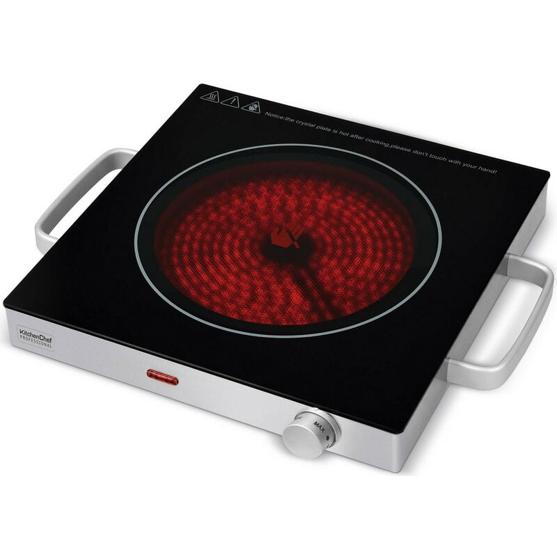 foto del prodotto kitchenchef fornello in acciaio inox da 2000w in vetroceramica kcppv2000 kitchen chef