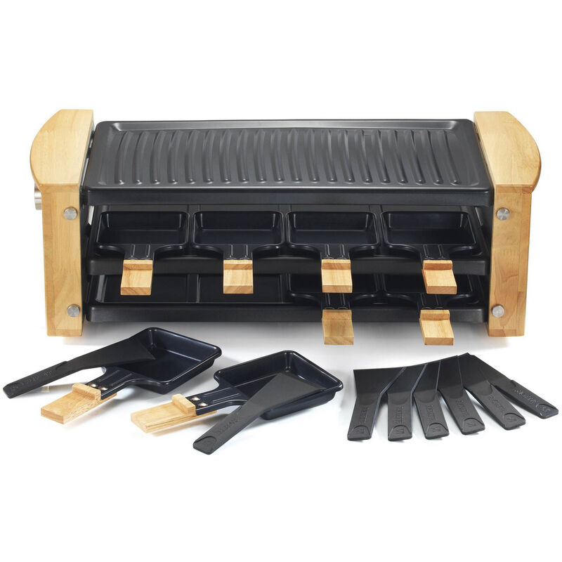 foto del prodotto kitchenchef macchina per raclette 8 persone 1200w grill kcwood.8rp kitchen chef