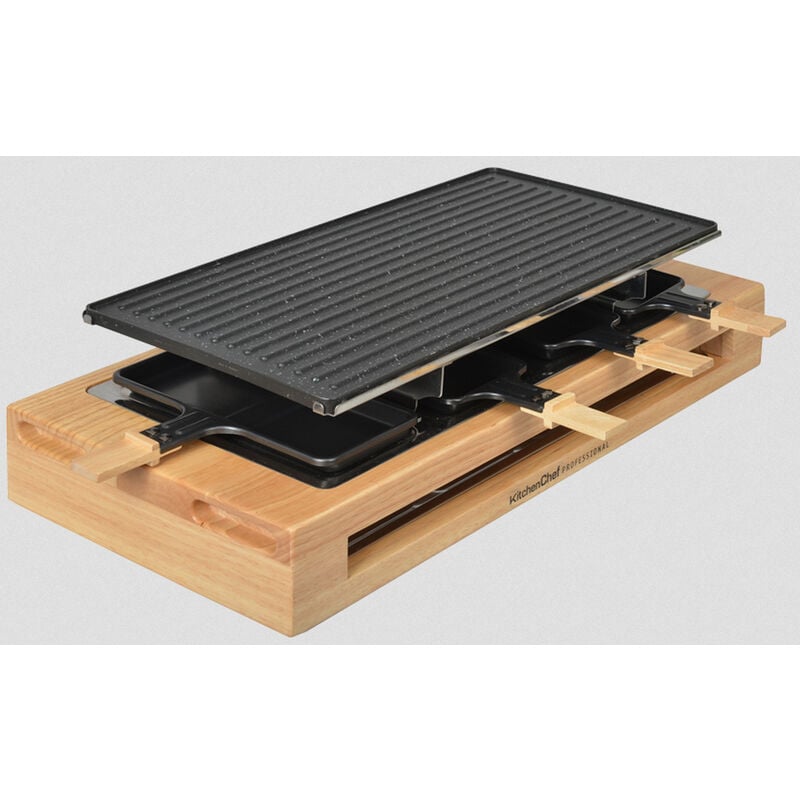 foto del prodotto kitchenchef macchina per raclette 8 persone 1500w grill kcwood8maxi kitchen chef