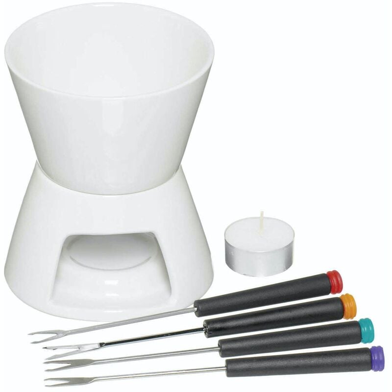 foto del prodotto kitchencraft kitchencraft fondue de chocolate de ceramic &amp; stainless steel 4 forks 12 x 14 cm
