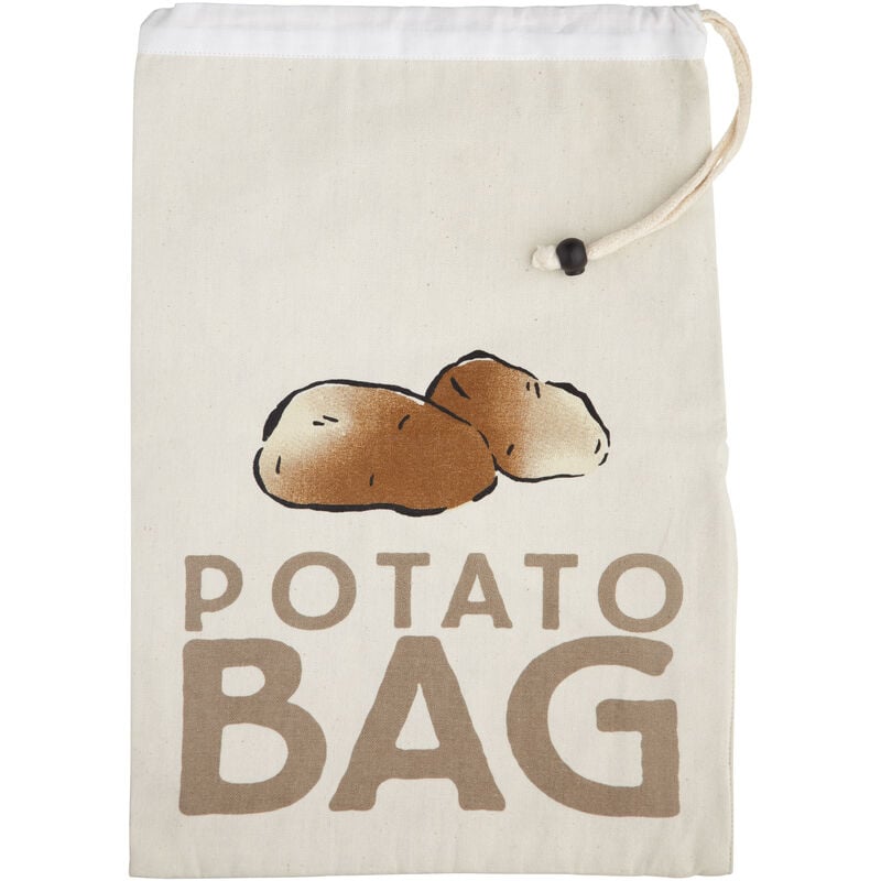 foto del prodotto kitchencraft sacchetto per patate, per conservare i cibi freschi, in tela, beige, 26 x 38 cm, bianco