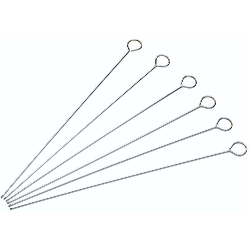 foto del prodotto kitchencraft spiedini piatti per barbecue, spiedini per carne, acciaio inox, 30 cm, 6 pezzi - colore argento