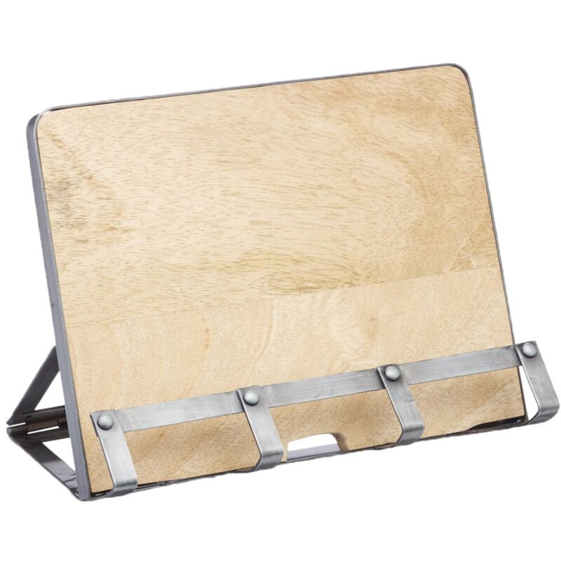 foto del prodotto kitchencraft supporto per libri di cucina in metallo legno e supporto per tablet, 26 x 21 cm 10 x 8,5 