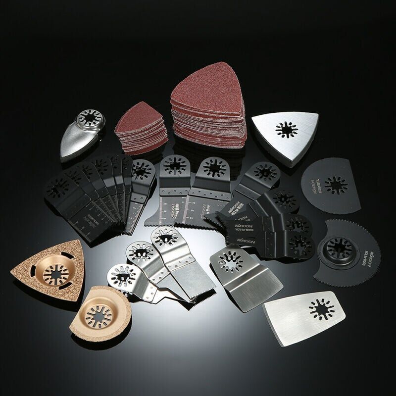 foto del prodotto kkmoon kit multiutensile con lama oscillante da 100 pezzi accessorio multiutensile per sega a nastro
