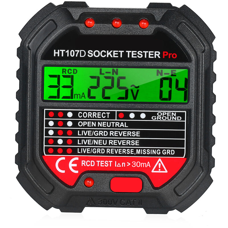foto del prodotto kkmoon tester di presa gfci con display di tensione tester di presa 90 250 v rilevatore automatico di polarit del circuito elettrico rilevatore di