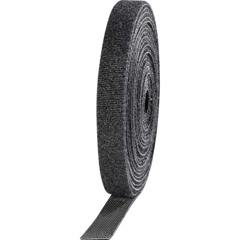 foto del prodotto kl10x3000c nastro a strappo per raggruppare lato morbido e lato rigido l x l 3000 mm x 10 mm nero 4 pz. toolcraft