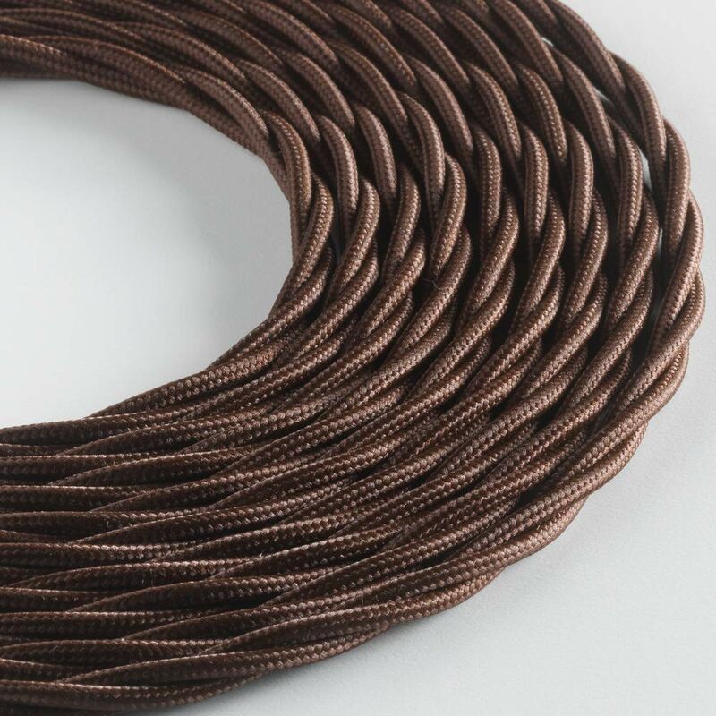 foto del prodotto klartext cavo tessile trecciato belle poque per installazione elettrica vintage, 3x1,5mm, marrone, 10mt.