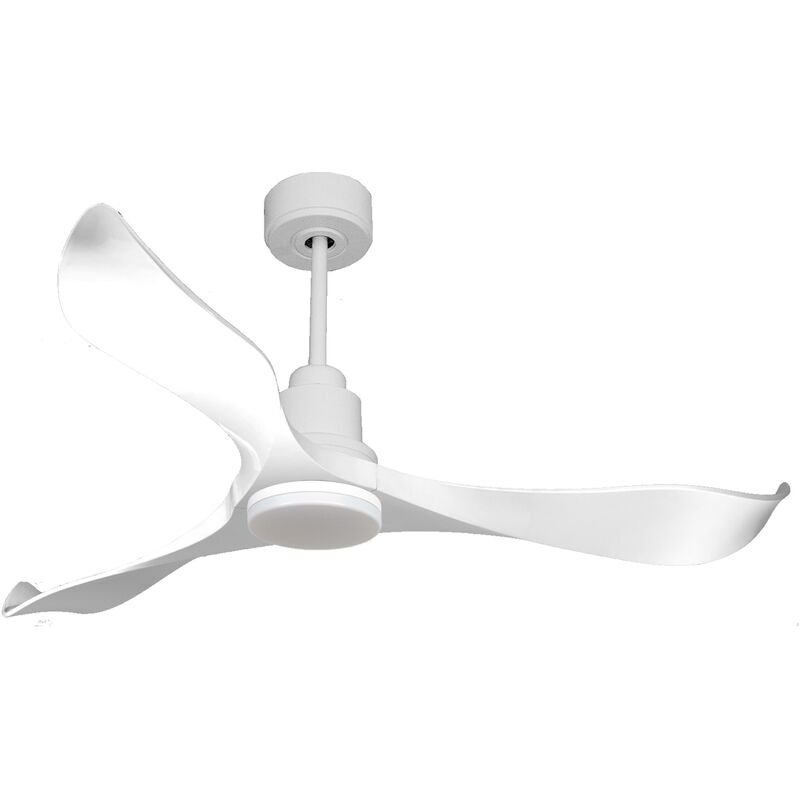 foto del prodotto klassfan ventilatore da soffitto reversibile termostato dimmabile wifi motore cc tetti inclinati telecomando luce a tre toni adattatore 2 3 lame