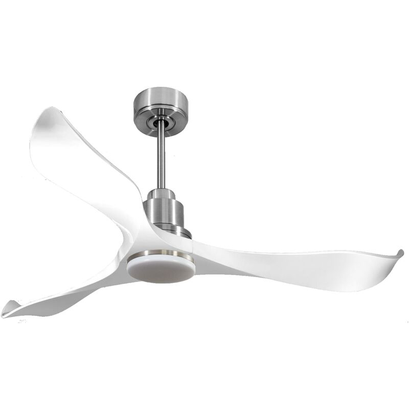 foto del prodotto klassfan ventilatore da soffitto reversibile termostato dimmabile wifi motore cc tetti inclinati telecomando luce a tre toni adattatore 2 3 lame