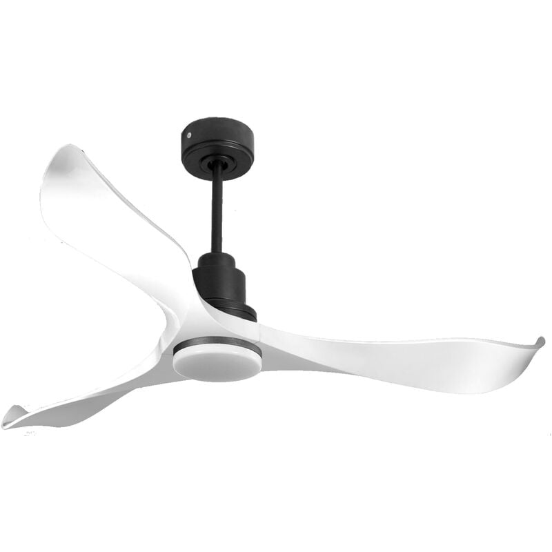 foto del prodotto klassfan ventilatore da soffitto reversibile termostato dimmabile wifi motore cc tetti inclinati telecomando luce a tre toni adattatore 2 3 lame