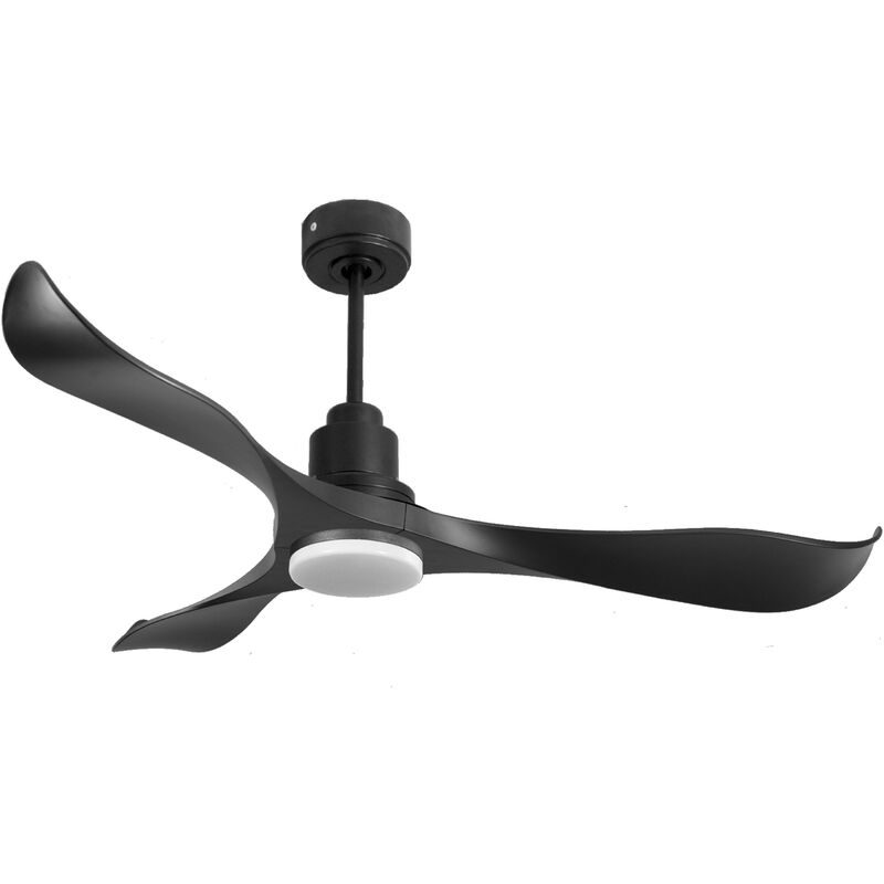 foto del prodotto klassfan ventilatore da soffitto reversibile termostato dimmabile wifi motore cc tetti inclinati telecomando luce a tre toni adattatore 2 3 lame