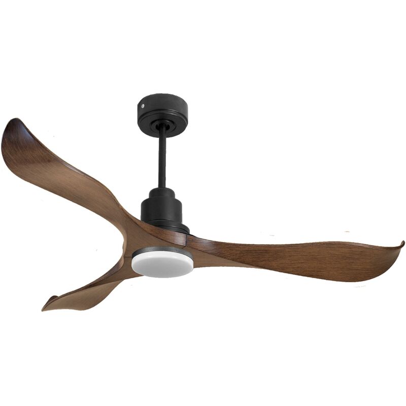 foto del prodotto klassfan ventilatore da soffitto reversibile termostato dimmabile wifi motore cc tetti inclinati telecomando luce a tre toni adattatore 2 3 lame