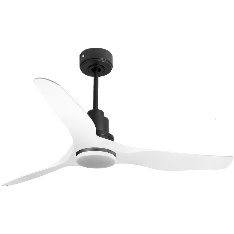 foto del prodotto klassfan ventilatore da soffitto reversibile termostato dimmabile wifi motore cc tetti inclinati telecomando luce a tre toni adattatore 2 3 lame