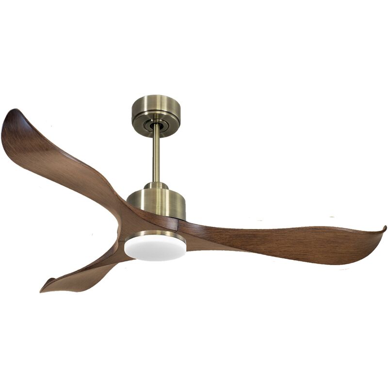 foto del prodotto klassfan ventilatore da soffitto reversibile termostato dimmabile wifi motore cc tetti inclinati telecomando luce a tre toni adattatore 2 3 lame