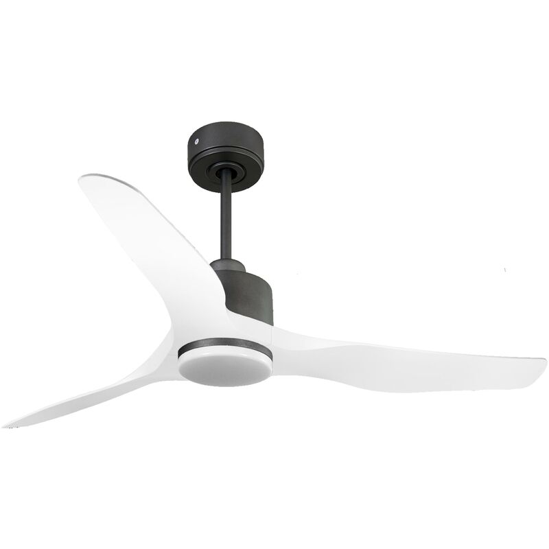 foto del prodotto klassfan ventilatore da soffitto reversibile termostato dimmabile wifi motore cc tetti inclinati telecomando luce a tre toni adattatore 2 3 lame