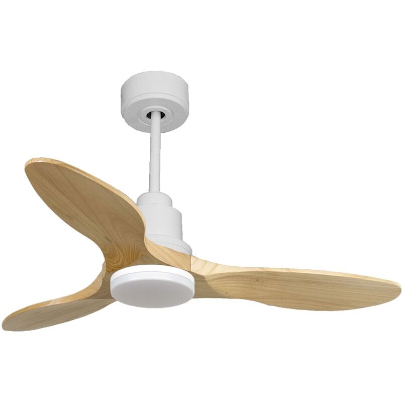 foto del prodotto klassfan ventilatore da soffitto reversibile termostato dimmabile wifi motore cc tetti inclinati telecomando luce a tre toni hypersilence memoria