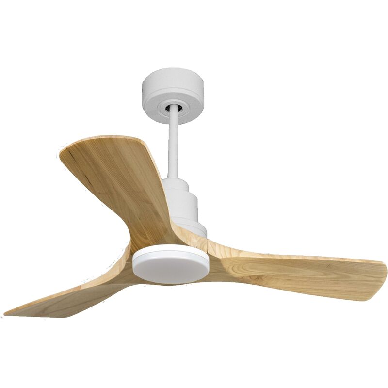 foto del prodotto klassfan ventilatore da soffitto reversibile termostato dimmabile wifi motore cc tetti inclinati telecomando luce a tre toni hypersilence memoria