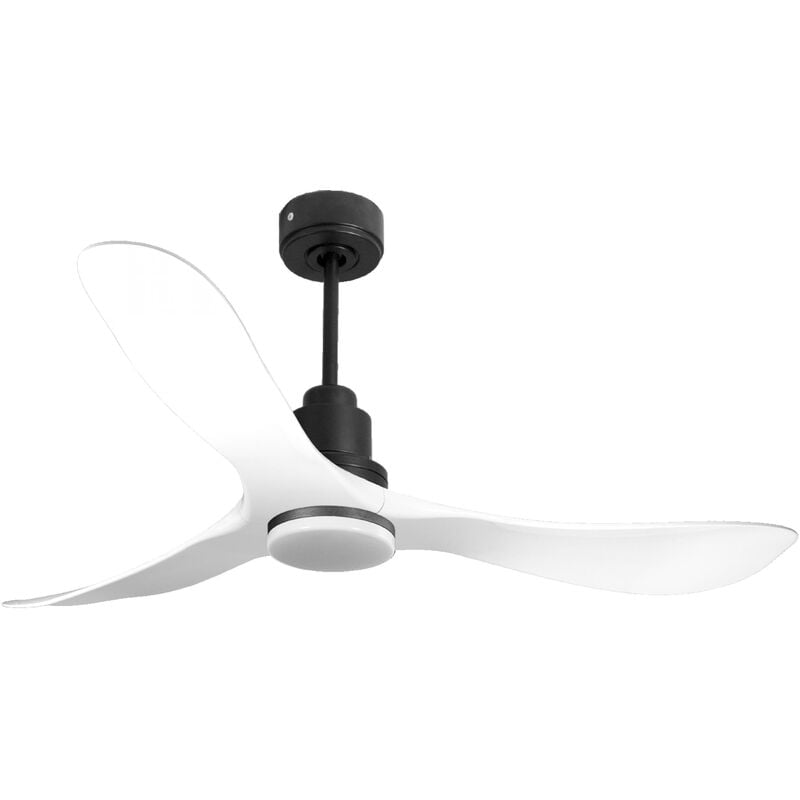 foto del prodotto klassfan ventilatore da soffitto reversibile termostato dimmabile wifi motore cc tetti inclinati telecomando luce a tre toni hypersilence memoria