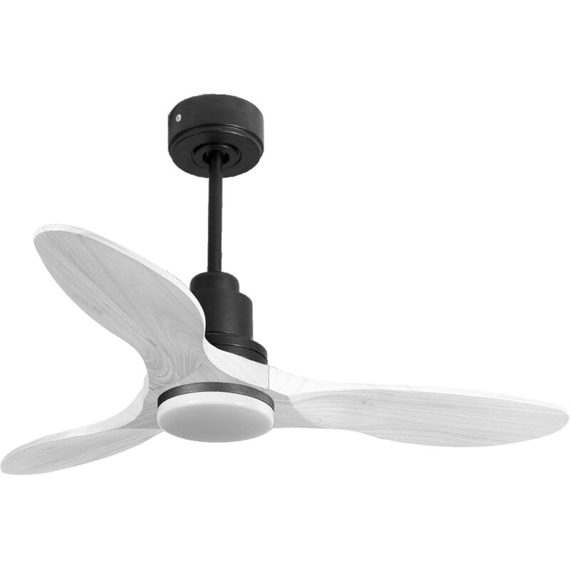 foto del prodotto klassfan ventilatore da soffitto reversibile termostato dimmabile wifi motore cc tetti inclinati telecomando luce a tre toni hypersilence memoria