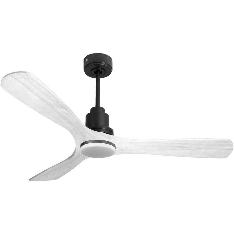 foto del prodotto klassfan ventilatore da soffitto reversibile termostato dimmabile wifi motore cc tetti inclinati telecomando luce a tre toni hypersilence memoria