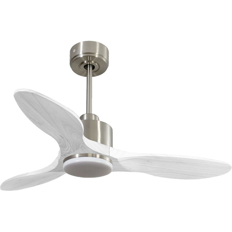 foto del prodotto klassfan ventilatore da soffitto reversibile termostato dimmabile wifi motore cc tetti inclinati telecomando luce a tre toni hypersilence memoria